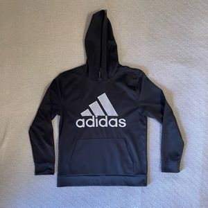 Large (14/16) Adidas Hoodie. Black and white. In good condition.